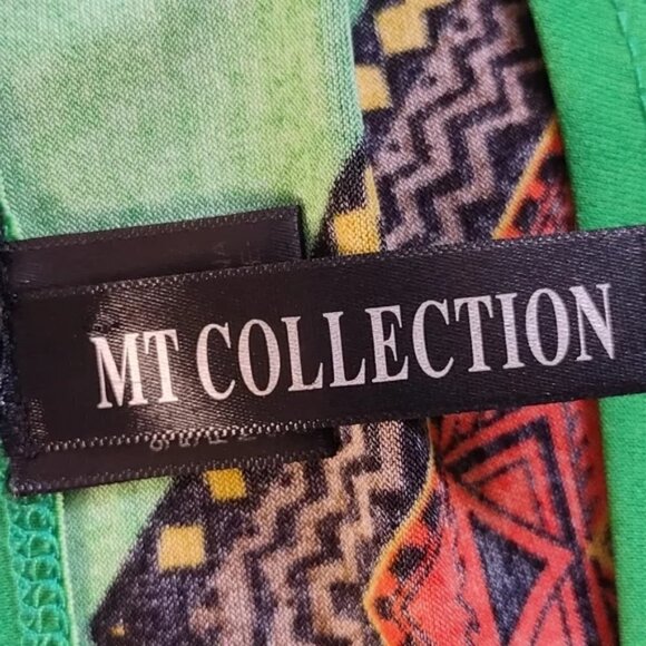MT Collection Dress Women's Multicolor Print 3/4 Sleeve Crewneck Stretch Size S - Picture 8 of 9